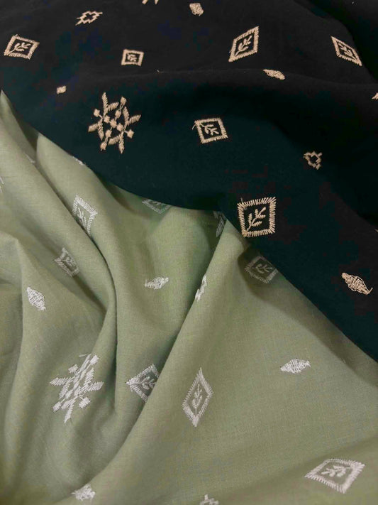 Black Embroidered Cotton