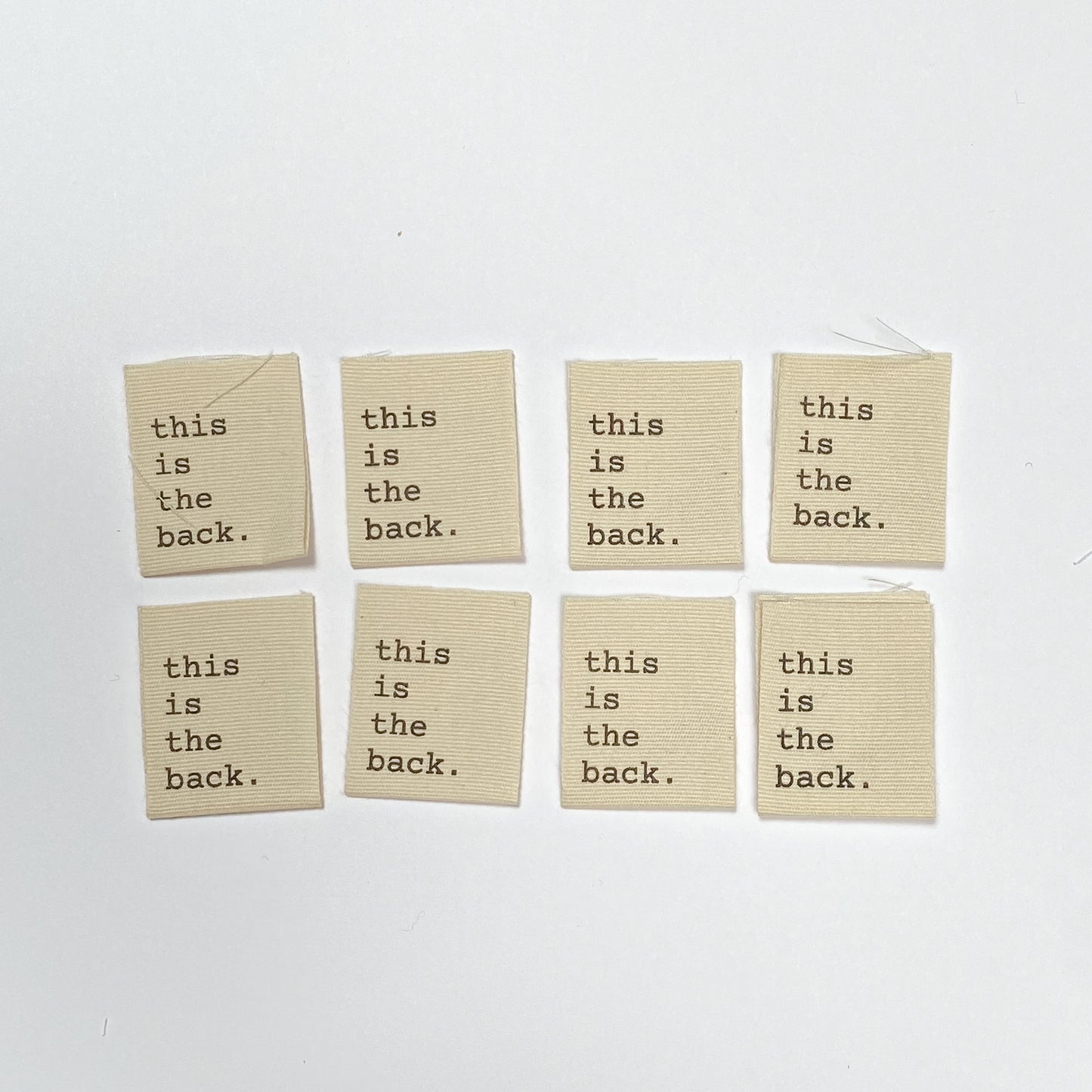 Cotton Labels - This is the Back