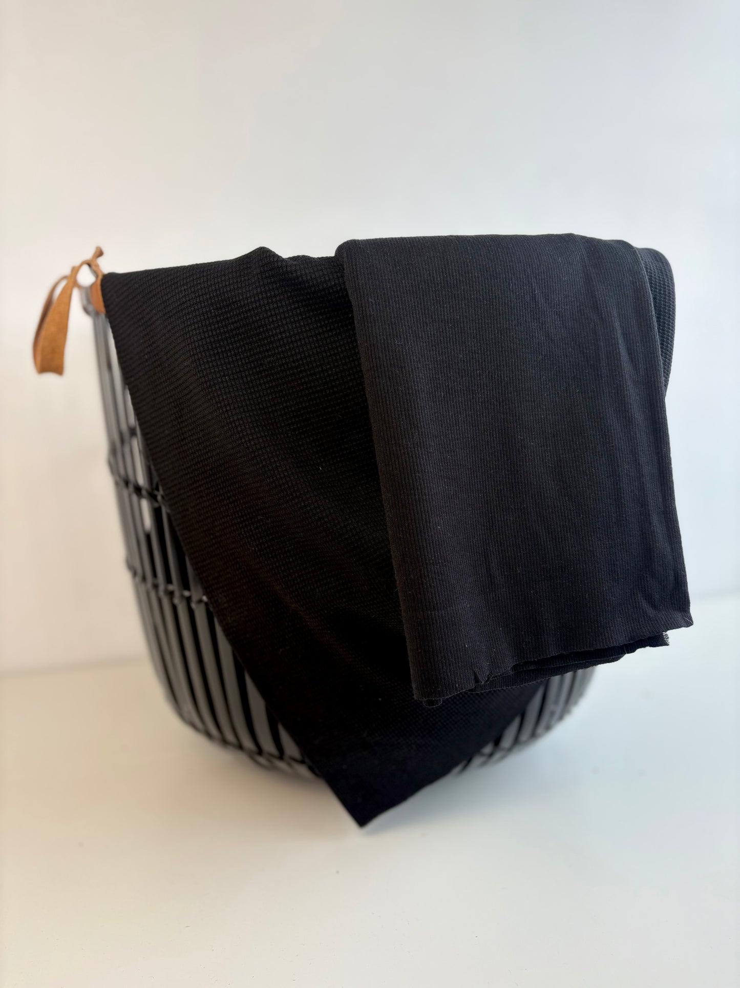 Black Organic Cotton Waffle and Rib