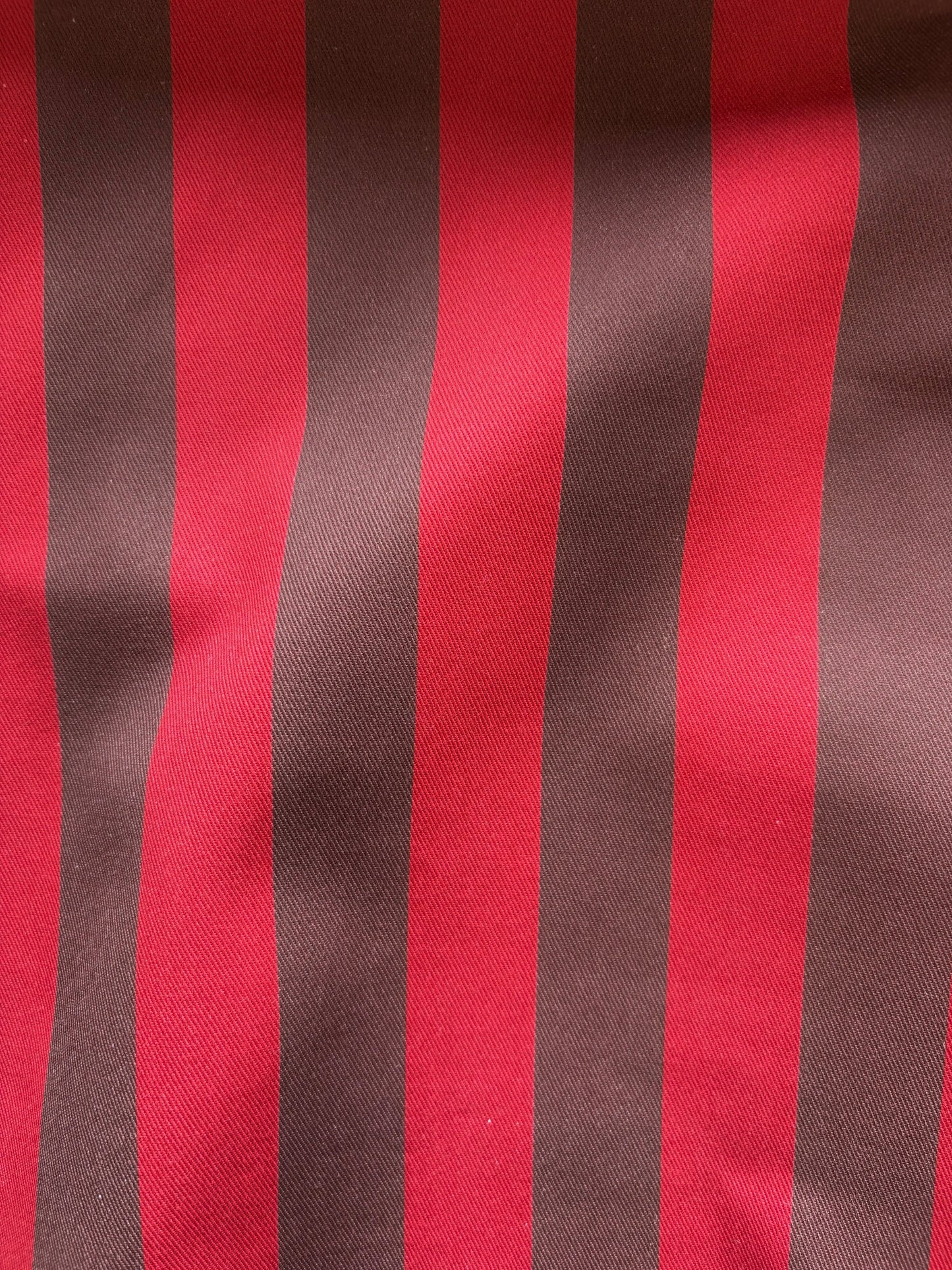 Midweight Striped Twill - Red and Brown