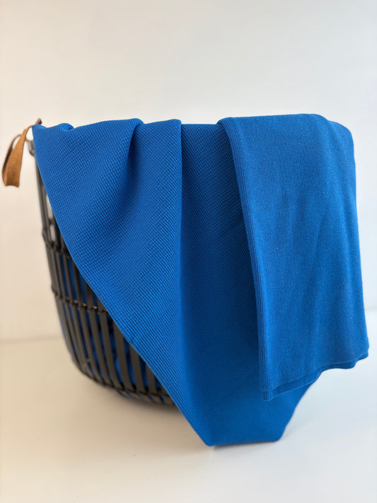 Cobalt Organic Cotton Waffle and Rib