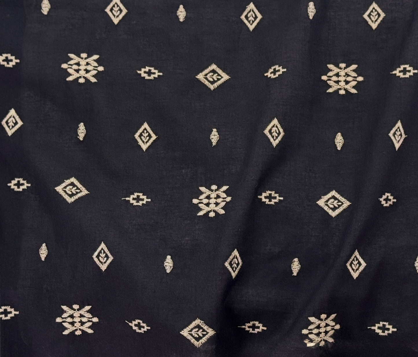 Black Embroidered Cotton