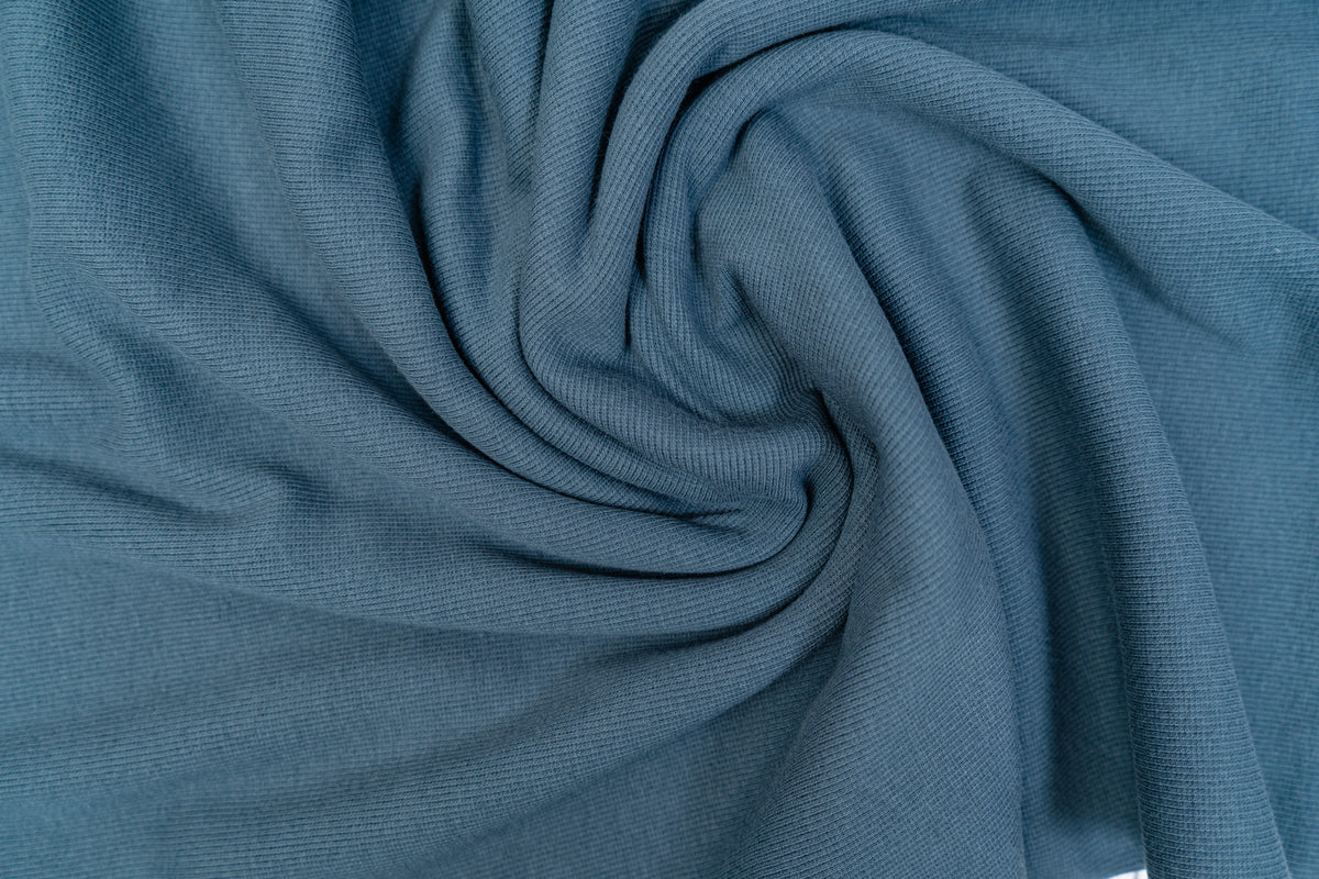 Organic Cotton Sweatshirt Fleece & Rib - Lagoon
