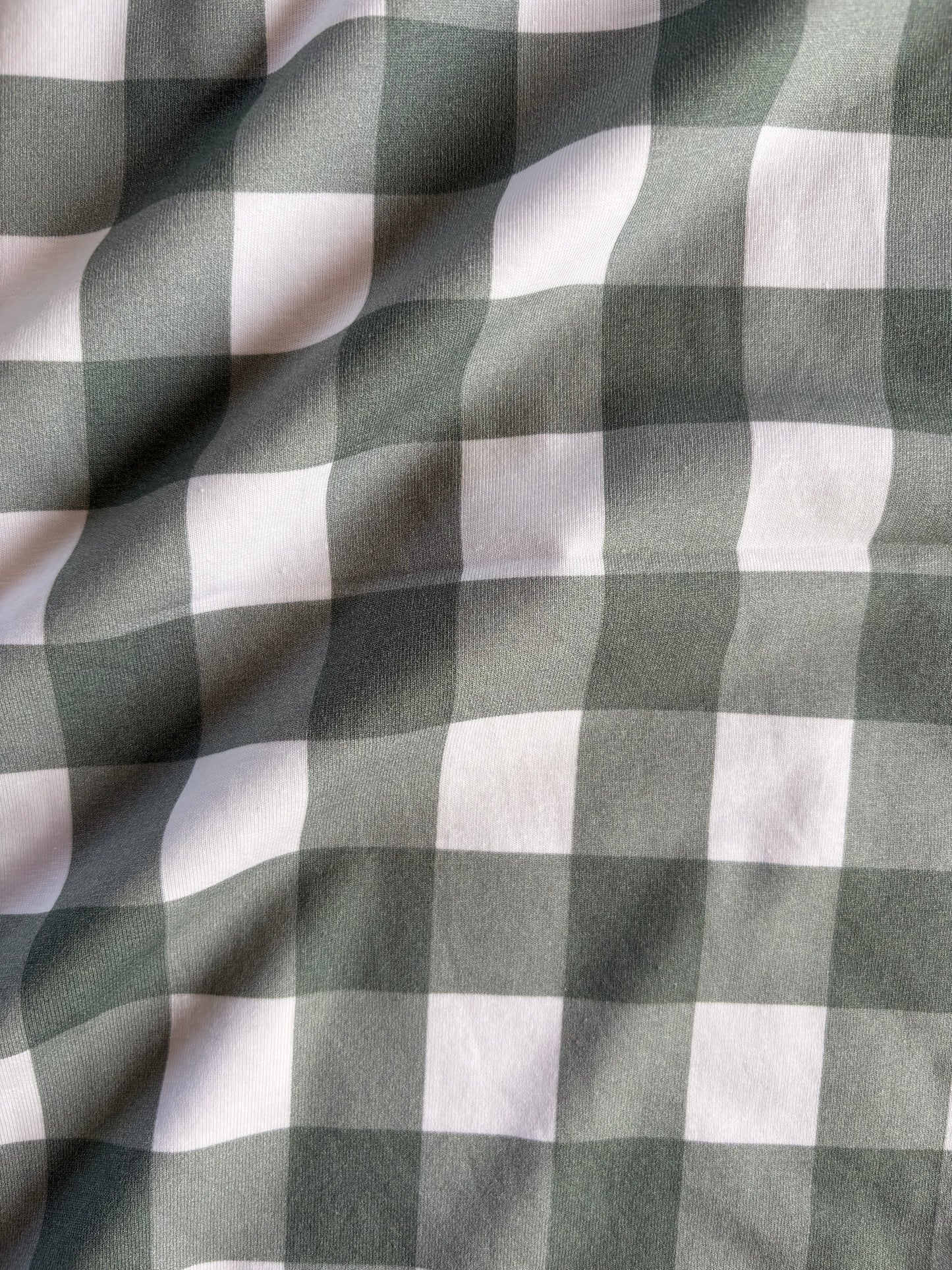 Green Gingham - Printed Jersey