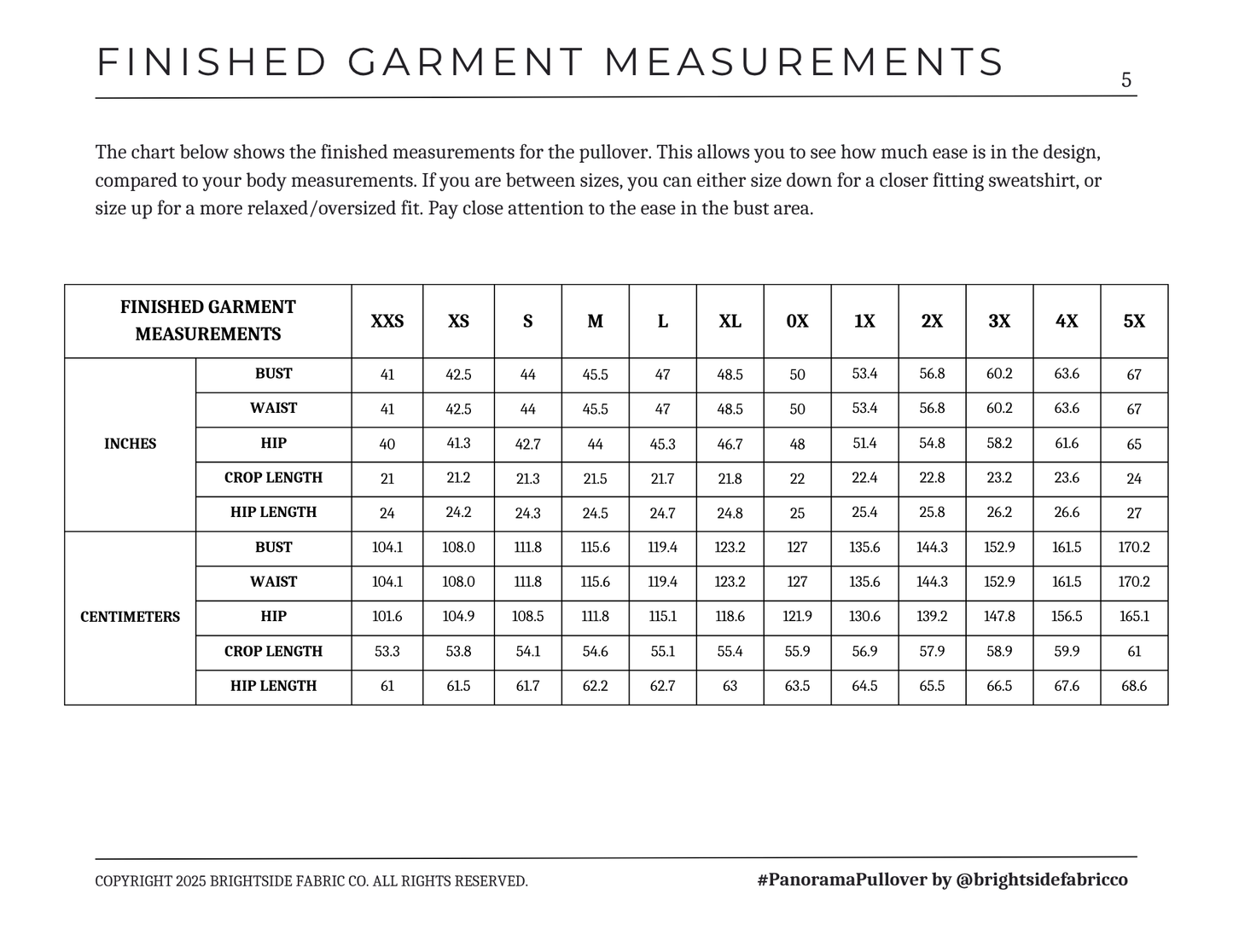 Panorama Pullover Sewing Pattern