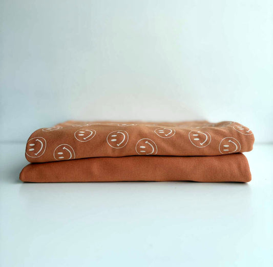 Orange Smilies Soothe Knit Jersey
