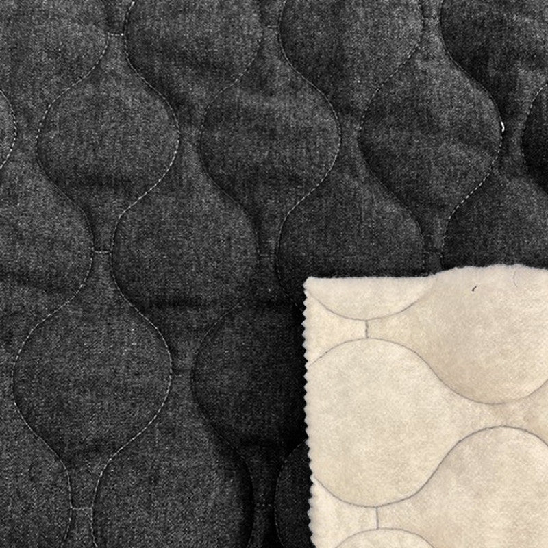 Single Sided Quilted Chambray - Black