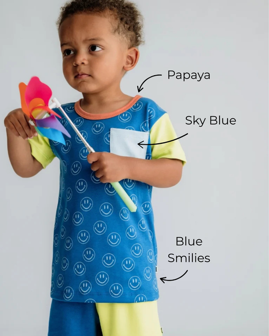 Blue Smilies Soothe Knit