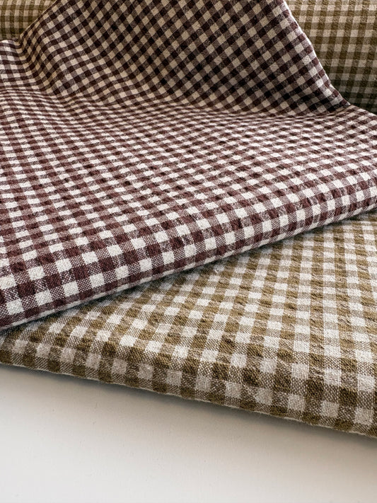 Heritage Gingham Linen/Cotton Blend - Tea