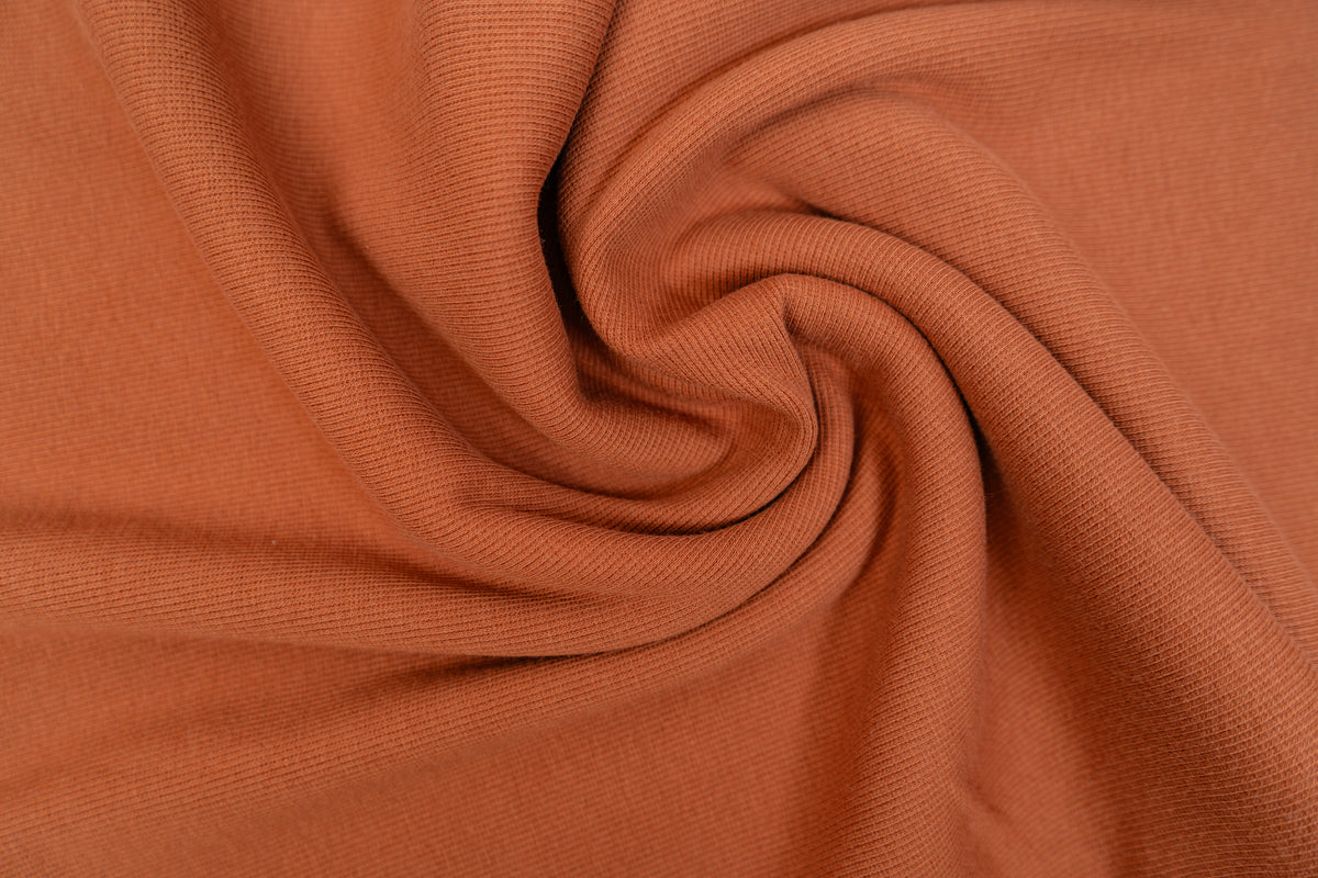 Organic Cotton Sweatshirt Fleece & Rib - Rust