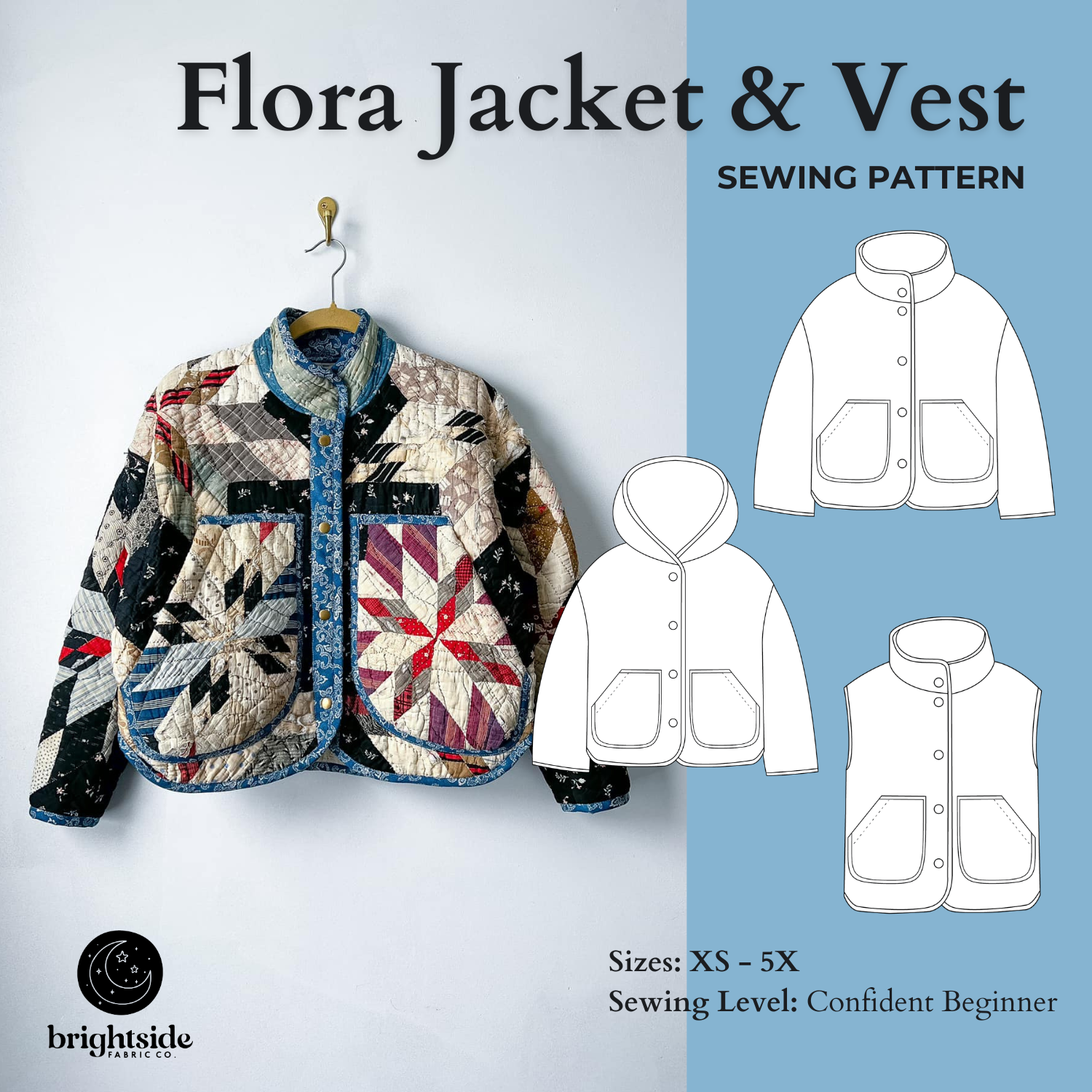 Flora Jacket and Vest Sewing Pattern 2.0 – Brightside Fabric Co