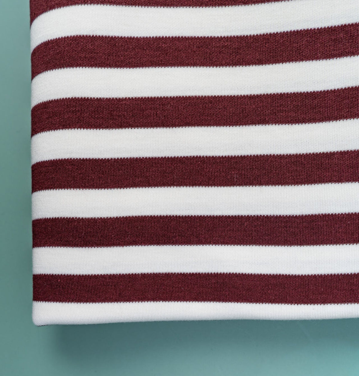 Striped Cotton Jersey - Burgundy/Cream