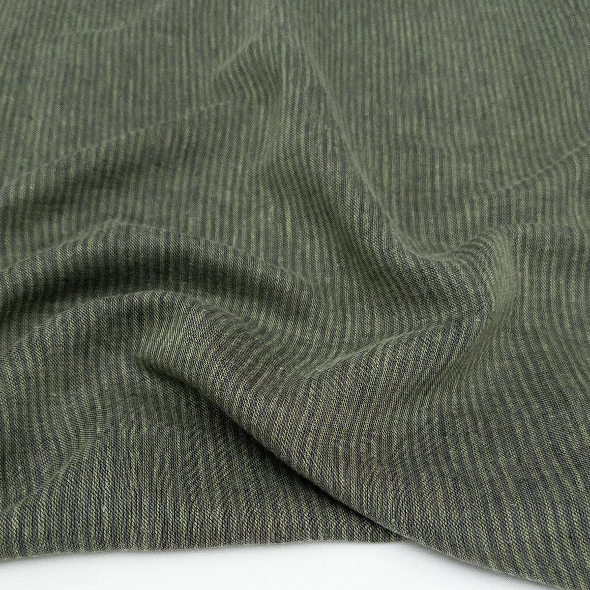 Moss Stripe Yarn Dyed Linen/Cotton Blend