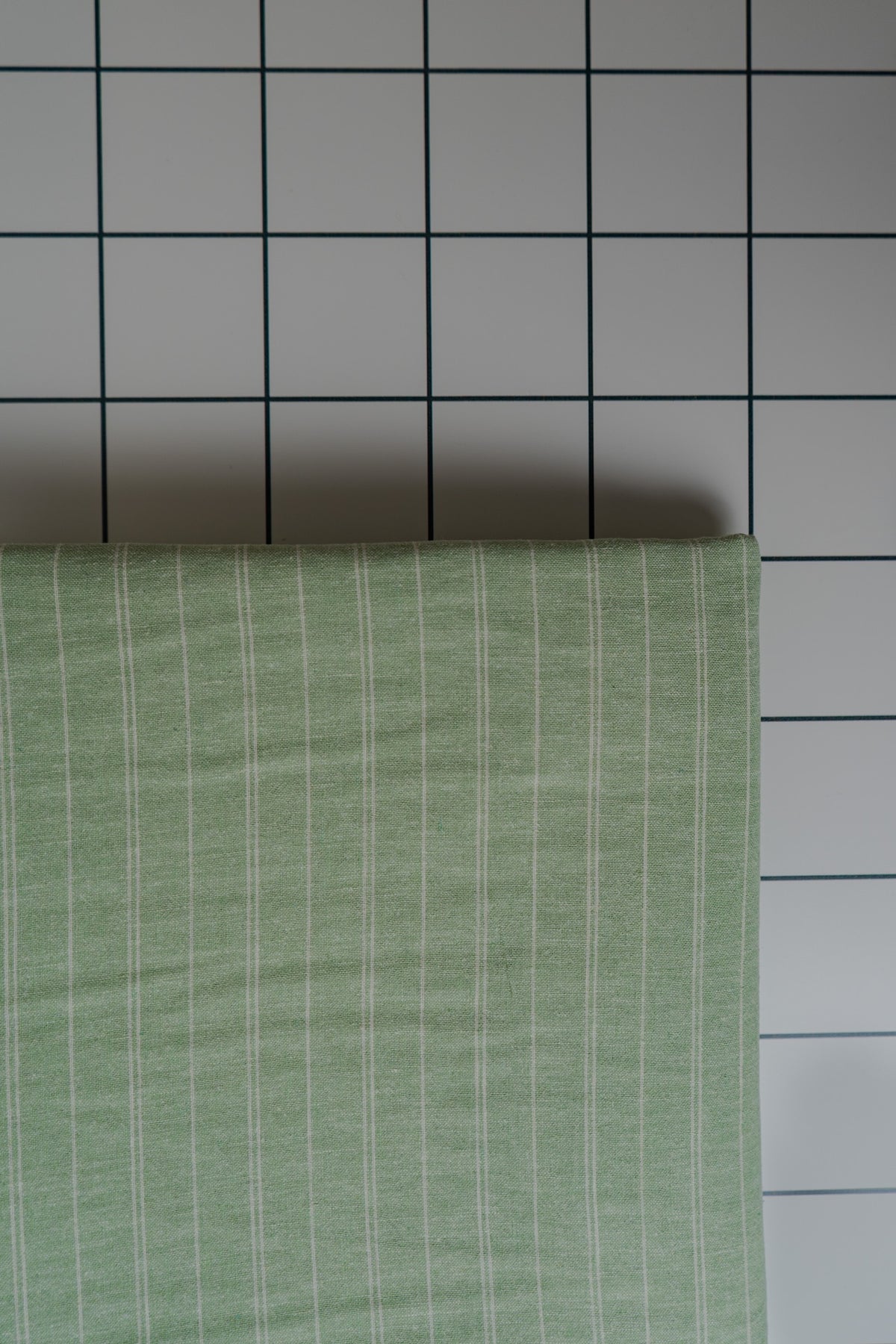 Hemp/Organic Cotton Stripe Chambray - Green
