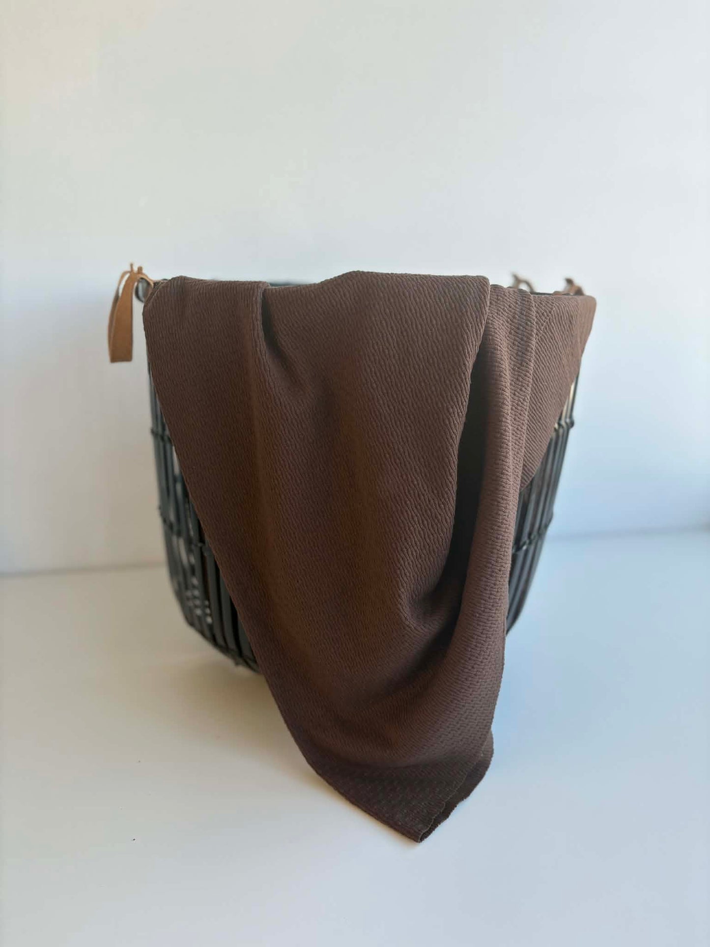 Pointelle Style Rib Knit - Chocolate