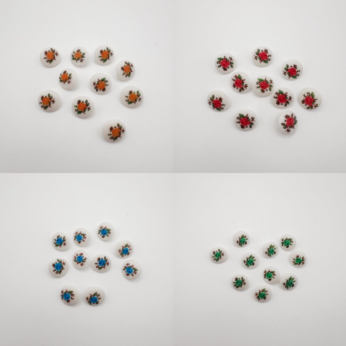 Vintage Floral Buttons - 1/2”