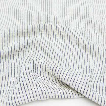 Striped Double Gauze - Cream/Blue