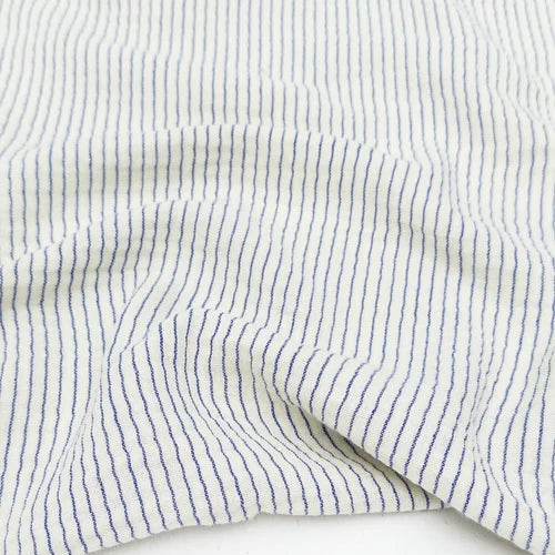 Striped Double Gauze - Cream/Blue