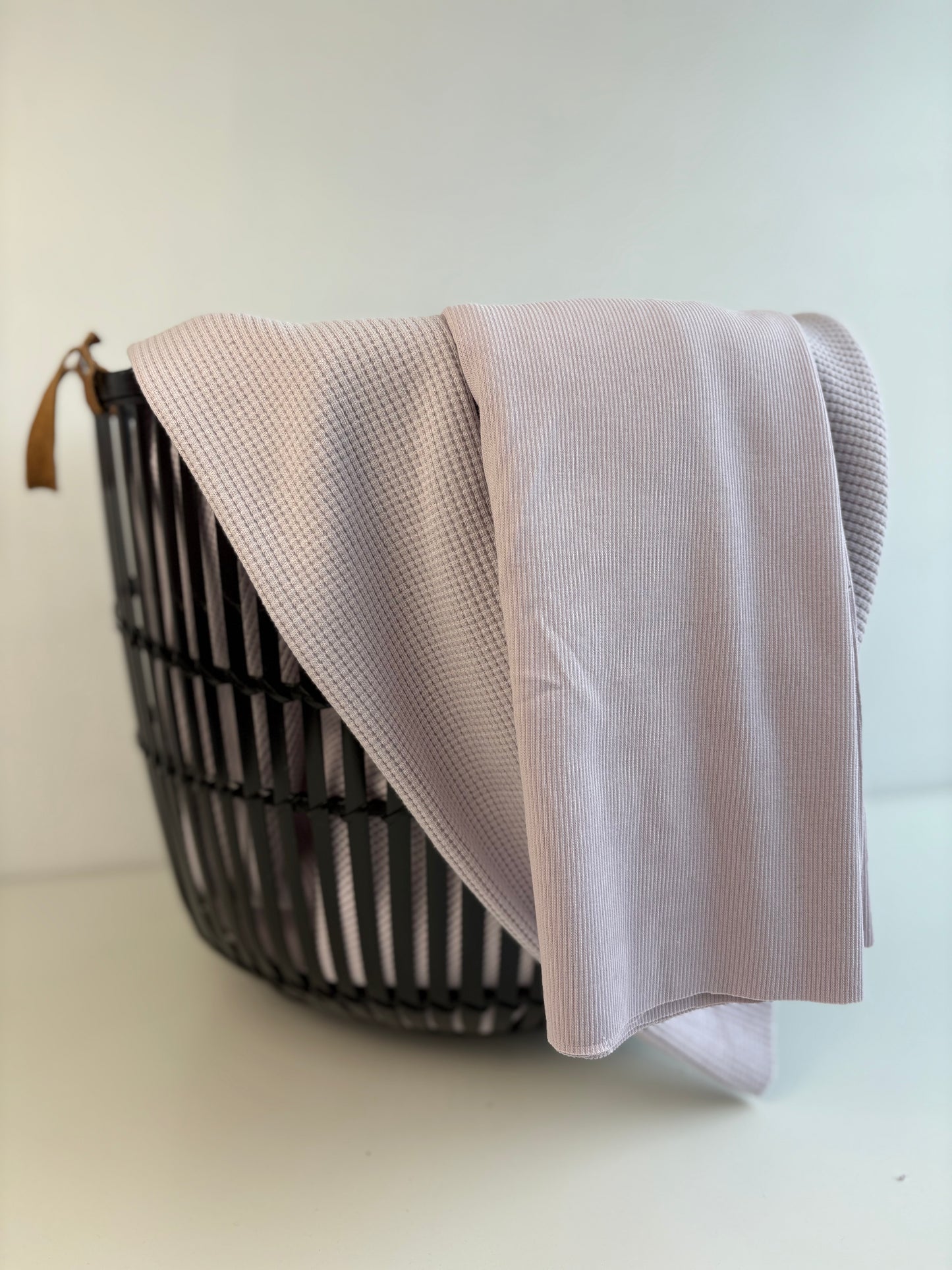 Lavender Stretch Cotton Waffle and Rib