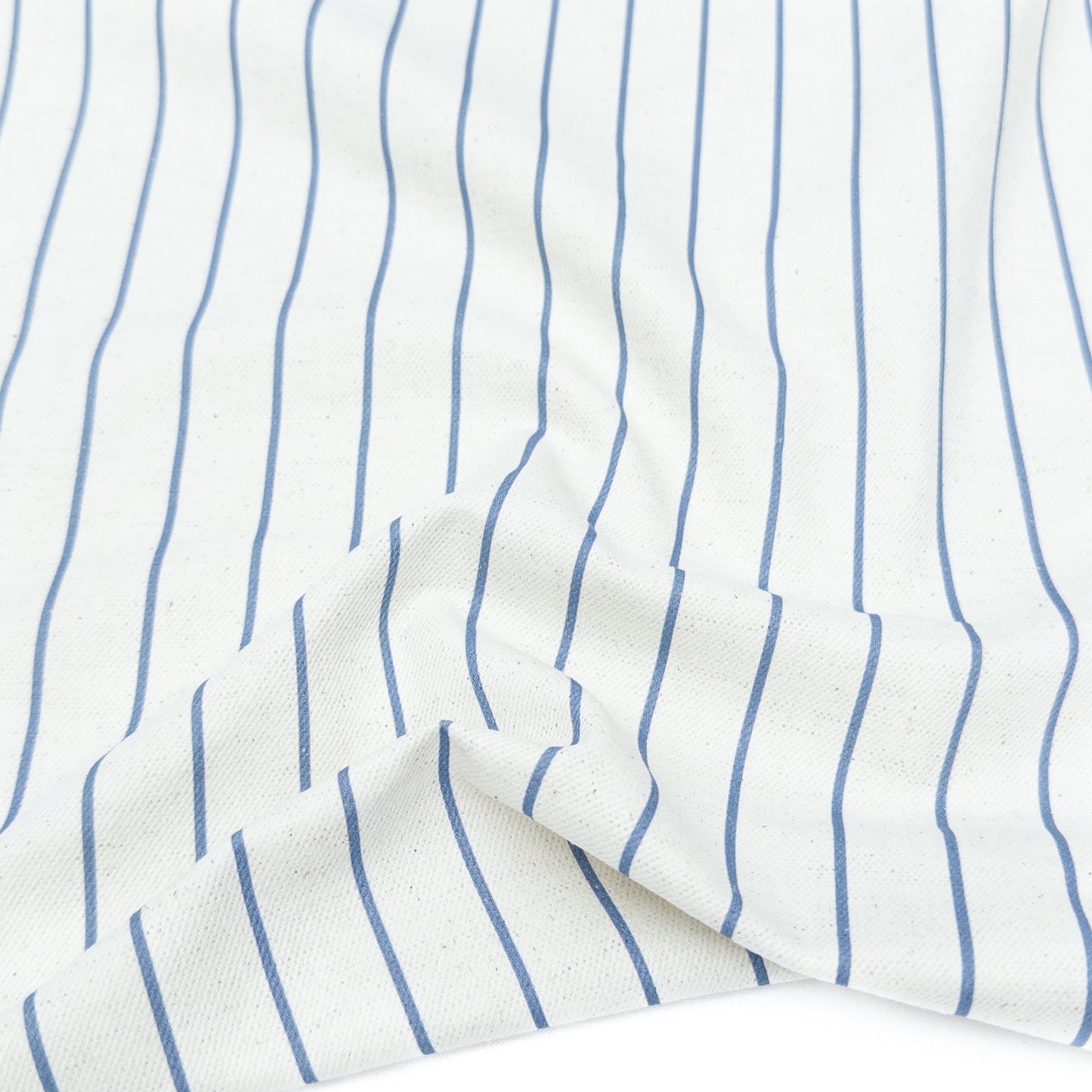 Harbour Stripe Cotton/Linen Twill - Ocean