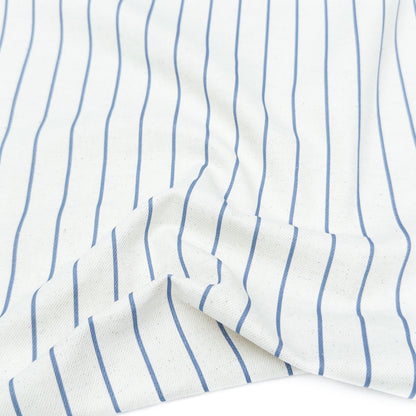 Harbour Stripe Cotton/Linen Twill - Ocean