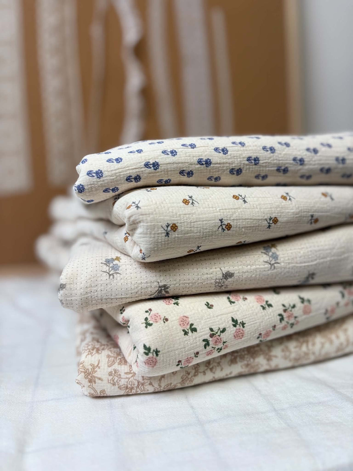 Cottage Floral Jacquard Cotton - Bluebell