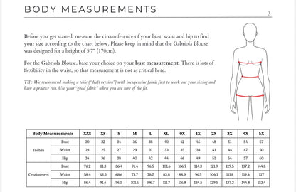 Gabriola Blouse Sewing Pattern