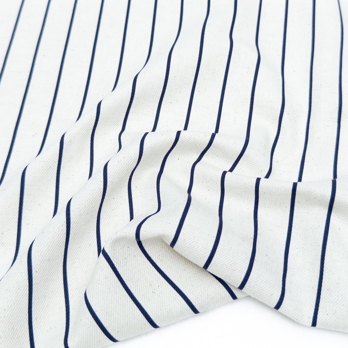 Harbour Stripe Cotton/Linen Twill - Navy