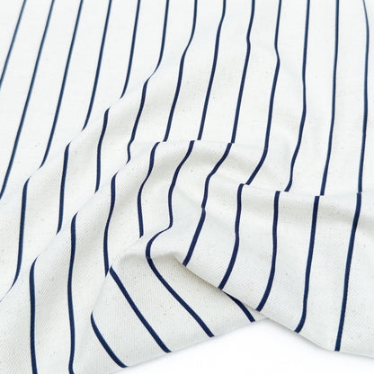 Harbour Stripe Cotton/Linen Twill - Navy