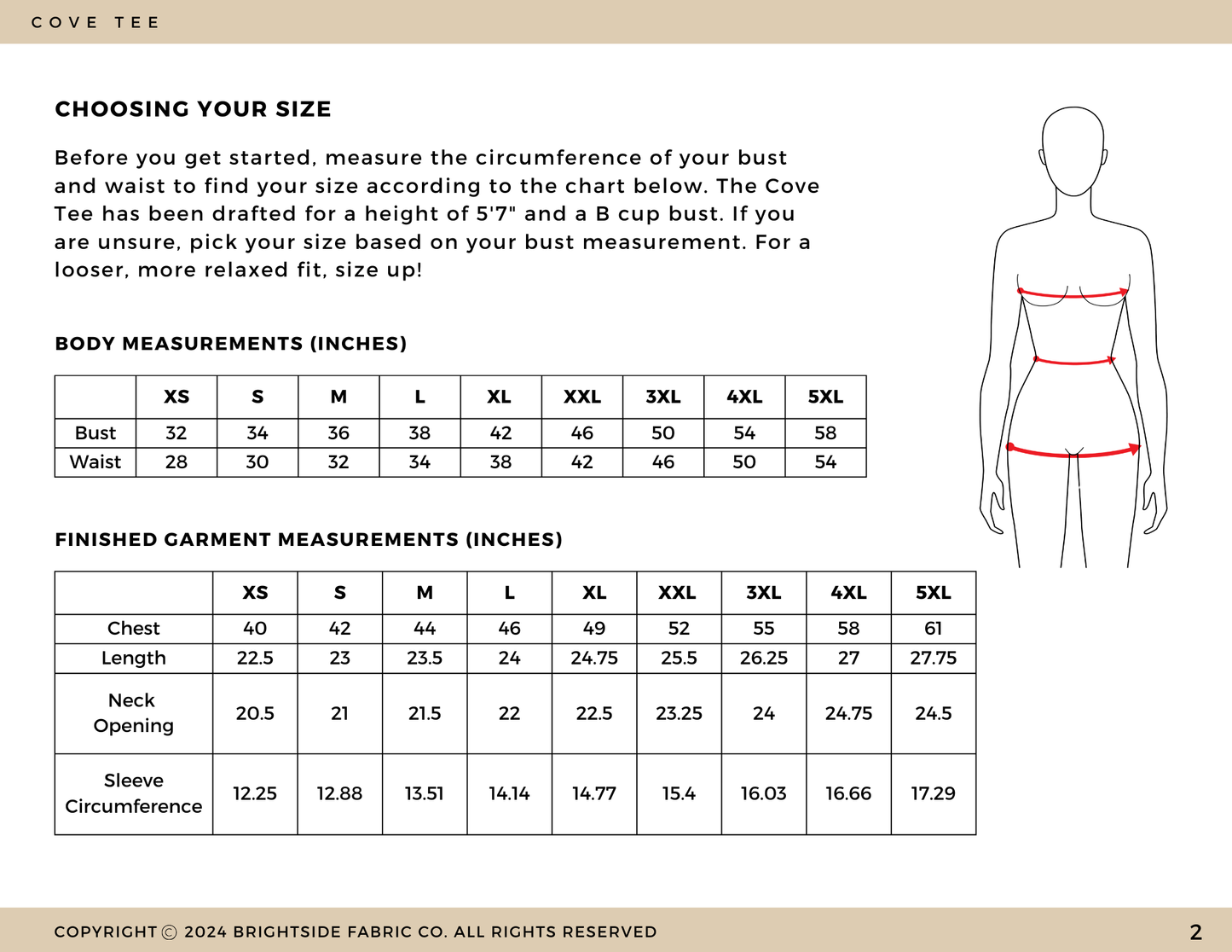 Women's Cove Tee Sewing Pattern