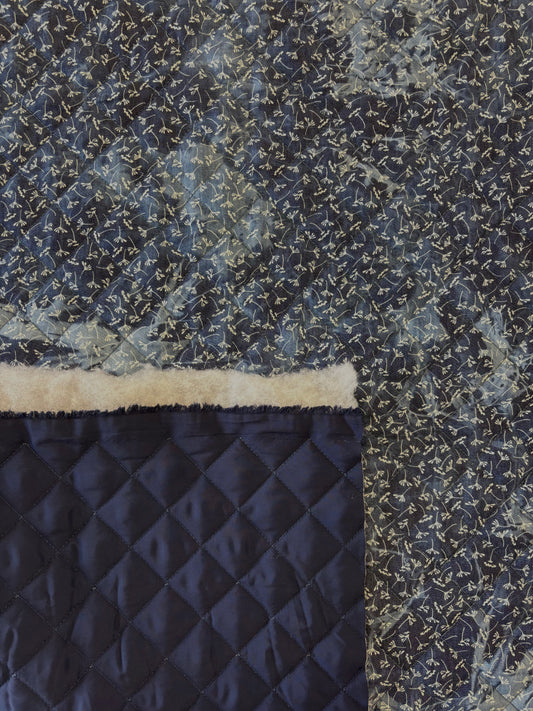 Indigo Denim Tie Dye Tiny Leaf Quilty