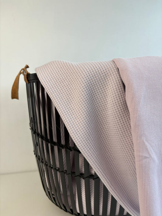 Lavender Stretch Cotton Waffle and Rib
