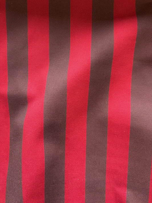 Midweight Striped Twill - Red and Brown