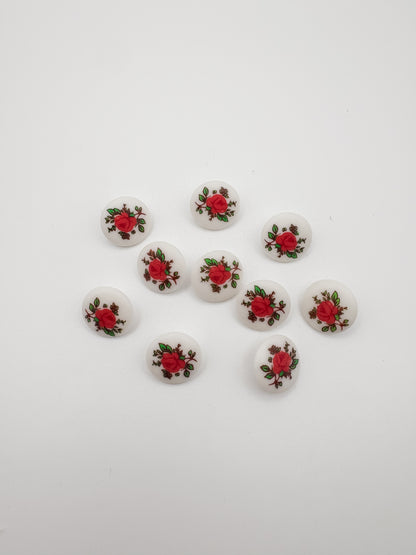 Vintage Floral Buttons - 1/2”