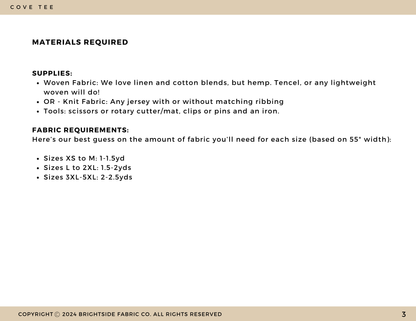 Women's Cove Tee Sewing Pattern