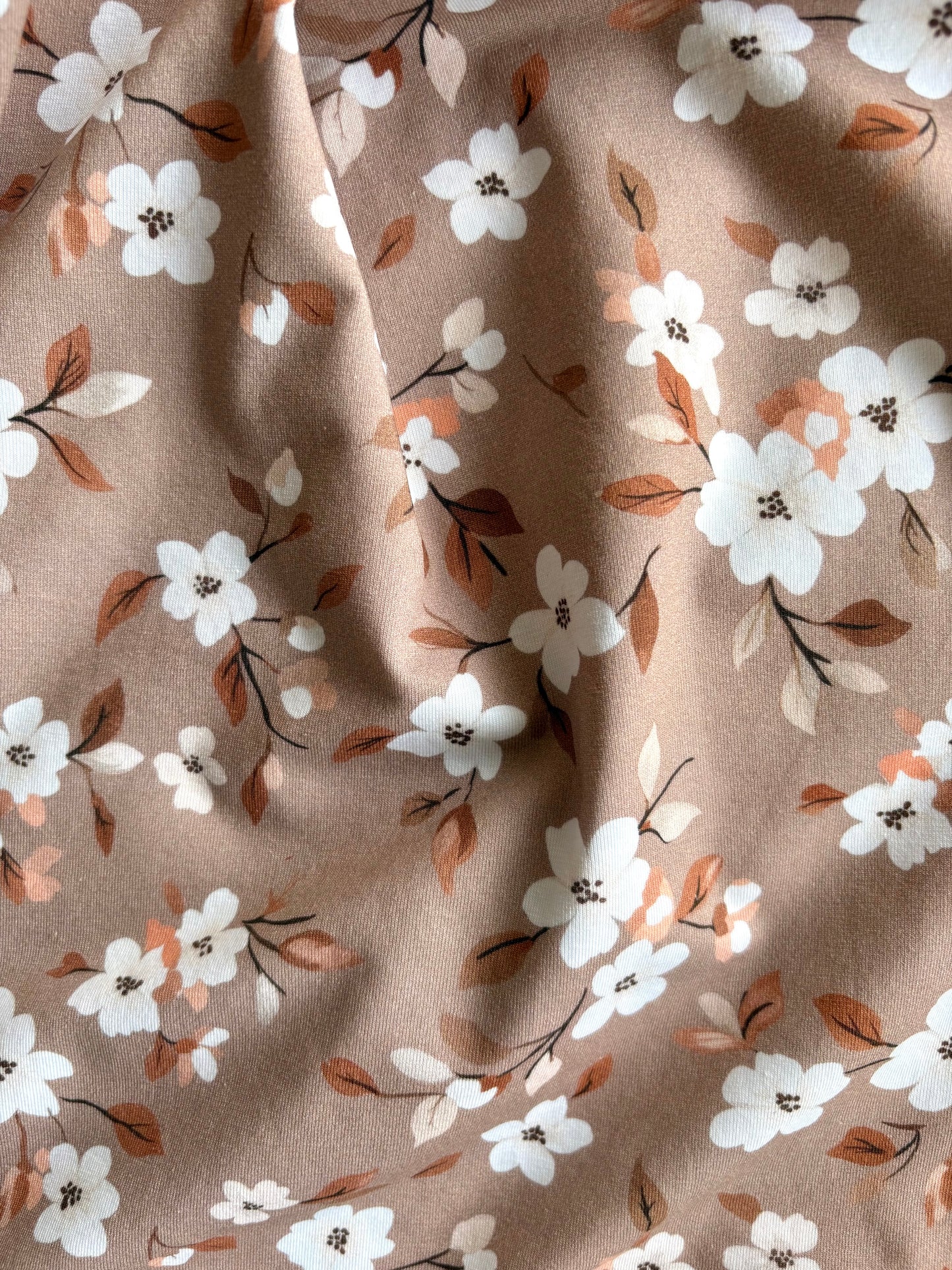 Cocoa Floral - Printed Jersey