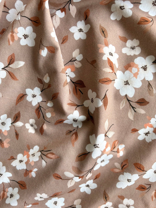 Cocoa Floral - Printed Jersey
