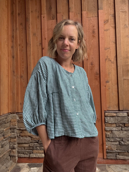 Cotton/Linen Gingham - Forest Green