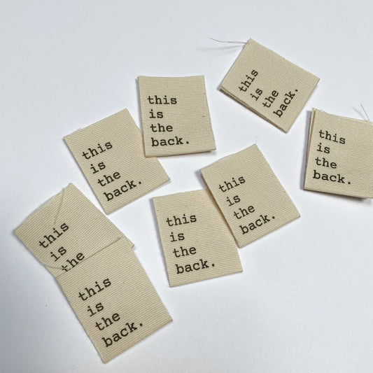 Cotton Labels - This is the Back