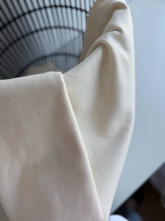Cream Canadian Milled Cotton Jersey and Rib