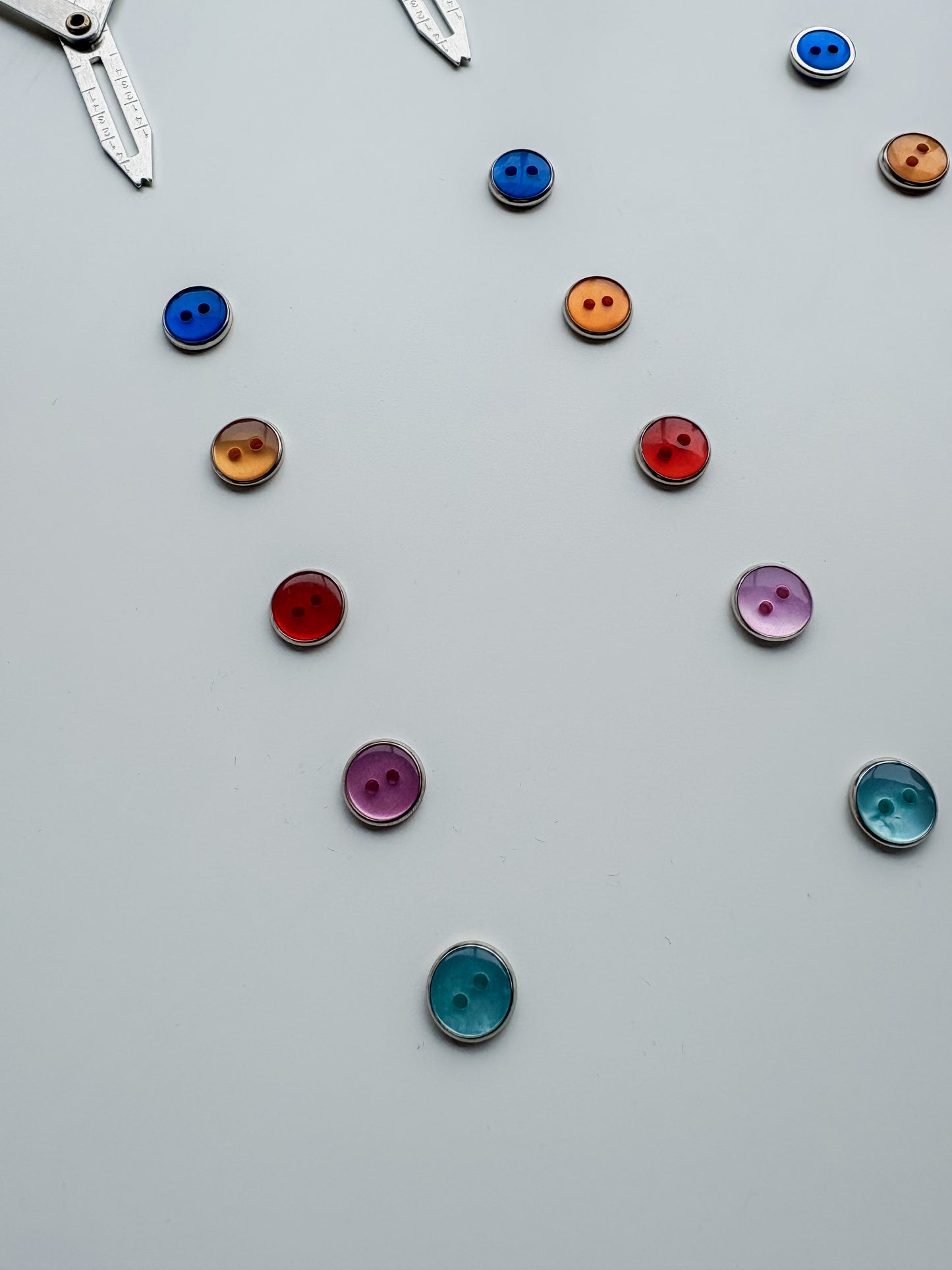 Vintage Coloured Clear Plastic Buttons