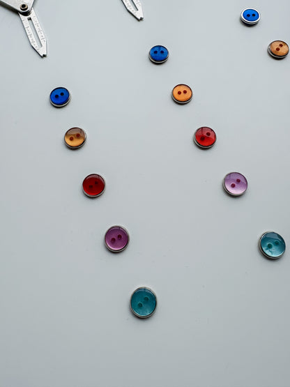 Vintage Coloured Clear Plastic Buttons