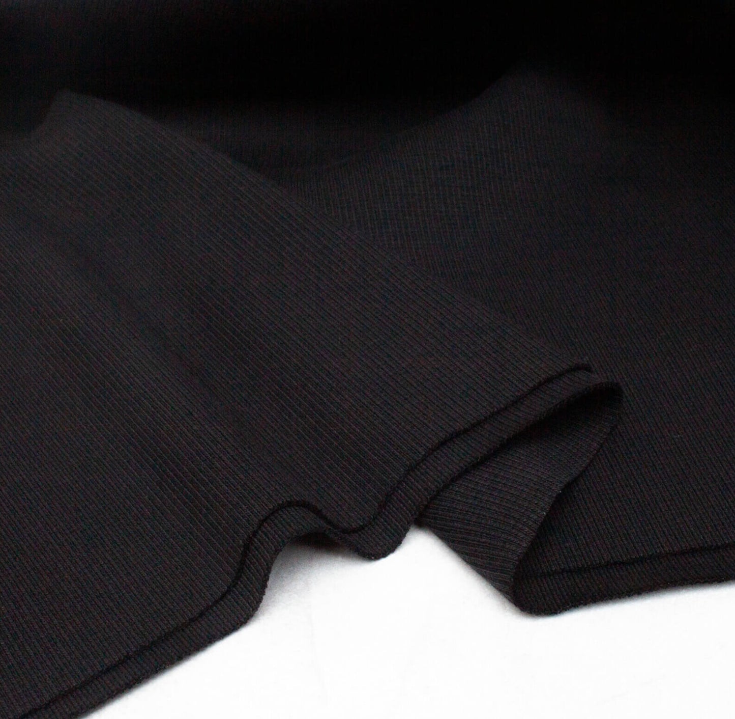 Black Cotton 2x1 Rib