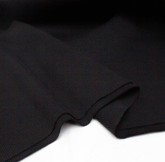 Black Cotton 2x1 Rib