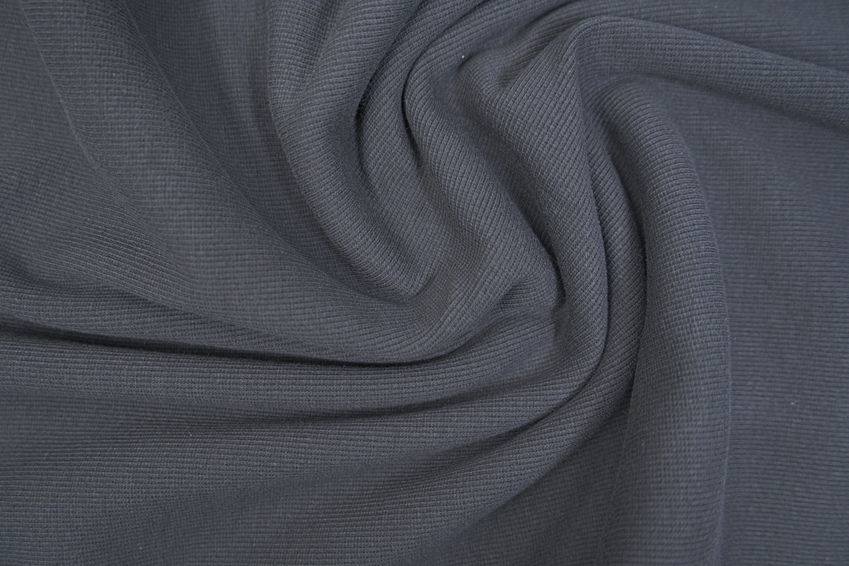 Organic Cotton Sweatshirt Fleece & Rib - Basalt