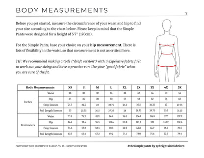 Le patron de couture de pantalon simple