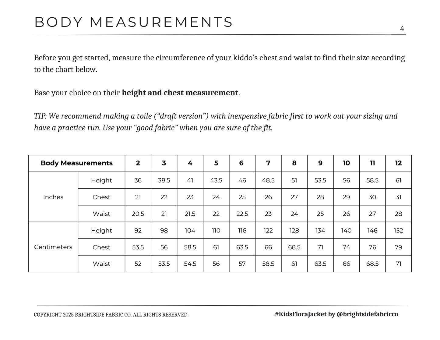 Kids Flora Jacket Sewing Pattern