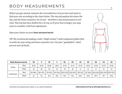 Bloom Button Top and Dress Sewing Pattern