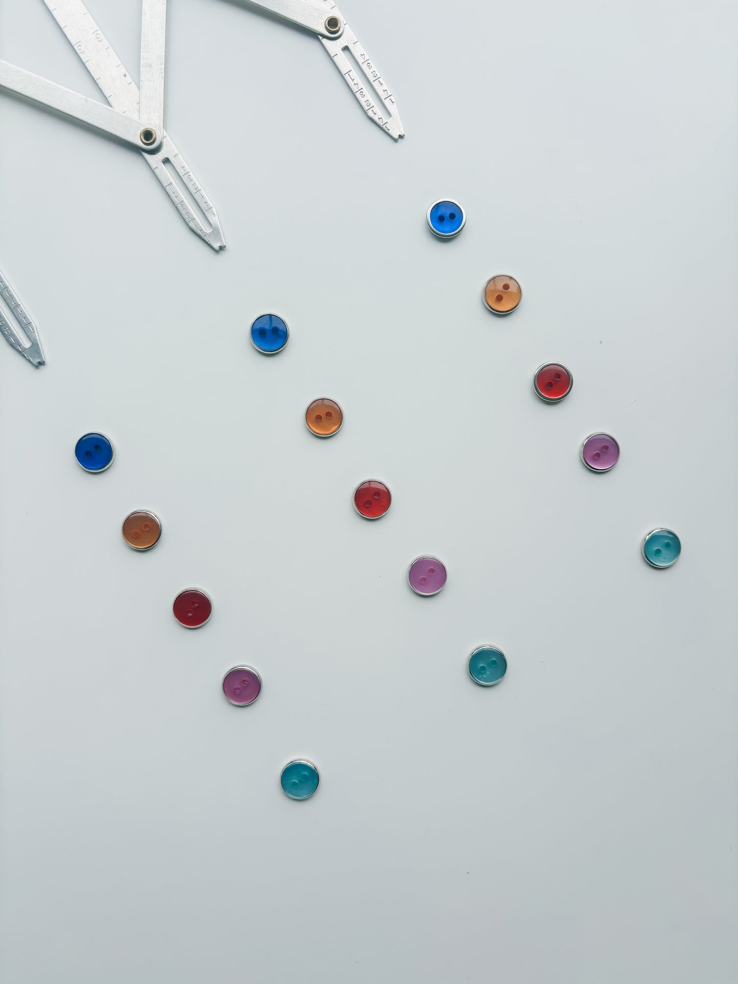 Vintage Coloured Clear Plastic Buttons