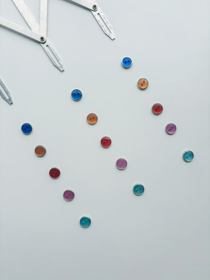 Vintage Coloured Clear Plastic Buttons